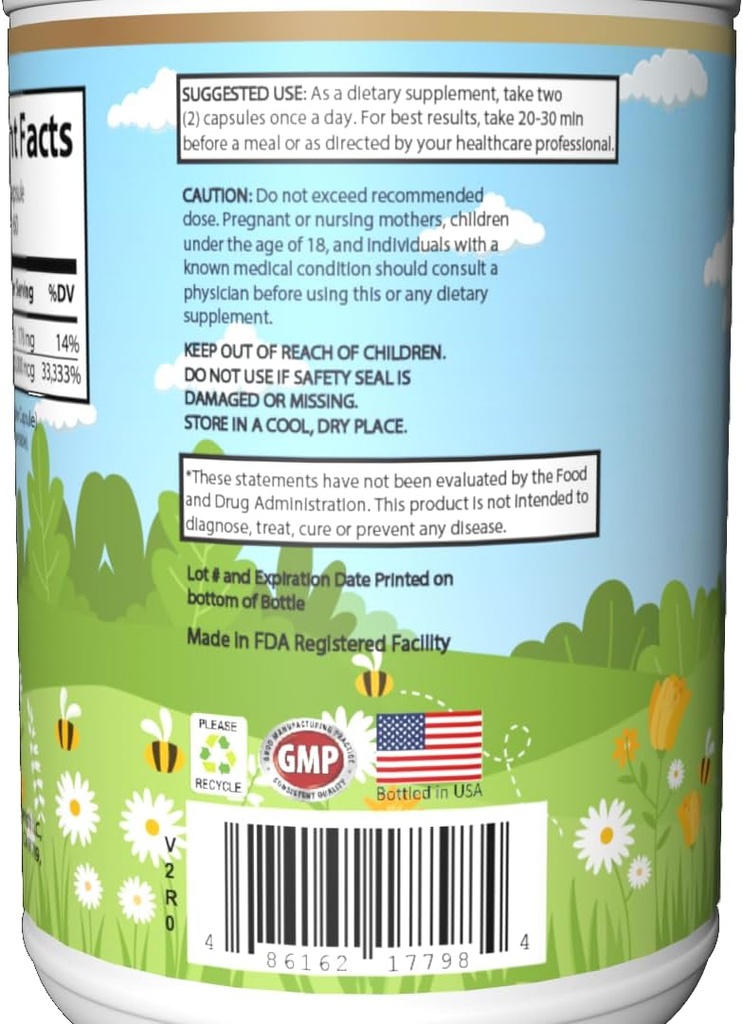 Biotin kapsler - 10.000 mcg per servering - Kosttilskud til hår, hud og negle - 60 Veggie kapsler - Made in FDA Registered Facility - Flasket i USA