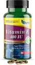 America Medic & Science Vitamin E 400 IE (60 Softgel) Kosttilskud, der støtter hjertets sundhed, fremmer sund hud, hår, øjne og immunsystem