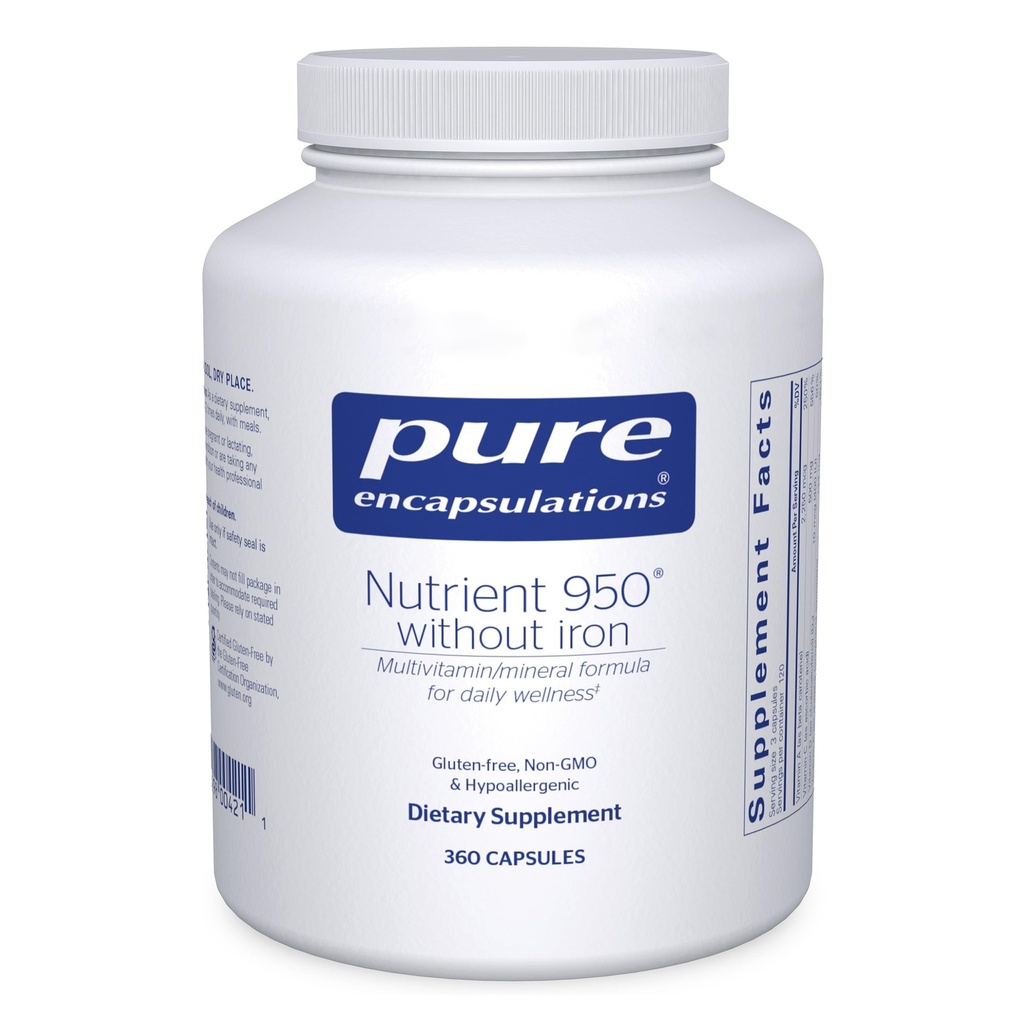 Pure indkapslinger Næringsstof 950 Uden jern Budding 124; supplement til støtte Kardiovaskulære, Immunale, og cellulær sundhed, Bones, Hormone Metabolisme, og Kulhydrat Anvendelse * Budding 124; 360 Kapsler