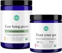 Ora Organic Prebiotic & Probiotic Powder & Green Powder Bundle: 20 Millioner Probiotic, Apple & Raspberry Flavor, 30 Servere & 20 + Superfood Green Blend - Citrus Flavor, 30 Servere