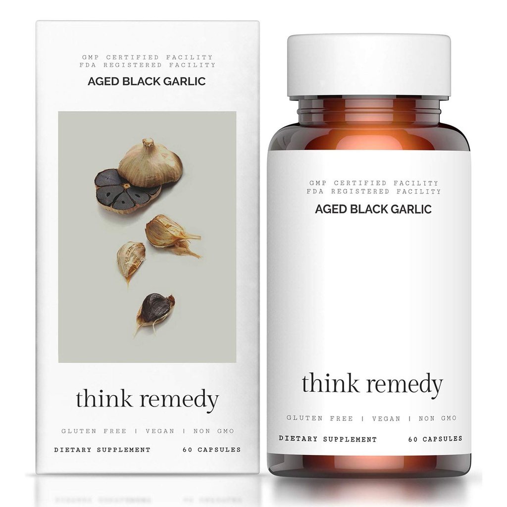 Lagrede sorte hvidløg kapsler - hvidløg piller - mindre lugt - 60 kapsler - Allium Sativum supplement - mere effektiv end Allicin