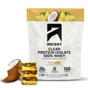 Aduft 100% Clear Whey Protein Powder - Post Workout Whey Protein Isolate, Zero Kunstig Artificial Artificial Artists & Sweeteners, Gluten Free, 5.5g BCAA, 2.1g Leucin, Essential Aminosyrer, Ananas Coconut, 20 Serv