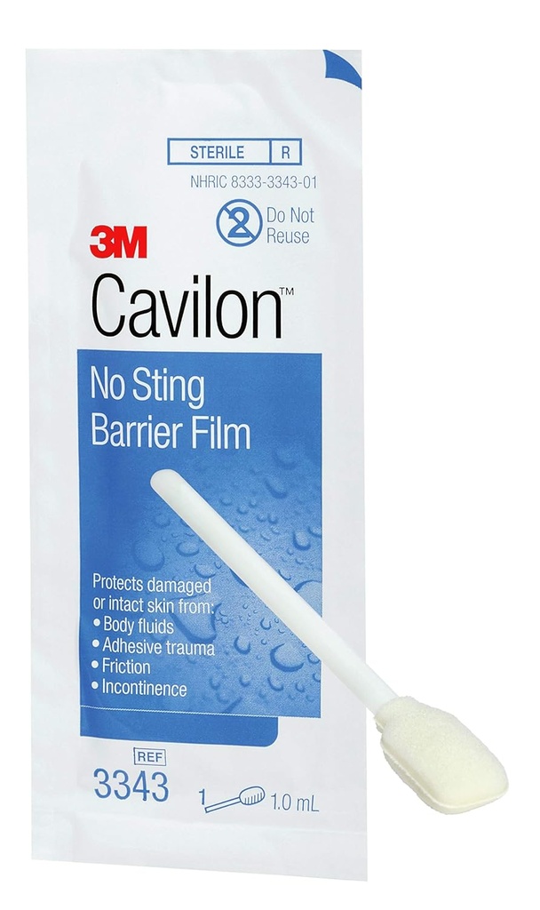 3M ™ Cavilon ™ No Sting Barrier Film, 3343, 1ML Wand, 25 Hver / Carton, 4 Carton / Case