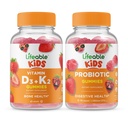 Lifeable Vitamin D3 + Vitamin K2 Kids + Probiotic 2 Millioner CFU Kids, Gummies Bundle - Great Tasting, Vitamin Supplement, Gluten Free, GMO Free, Chewable Gummy