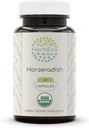HerbEra Horseradish USDA Organic 60 Capsules | Natural Herbal Supplement | Certified Organic Vegetarian Capsules and Organic Horseradish (Armoracia rusticana) Dried Root (60 Capsules)