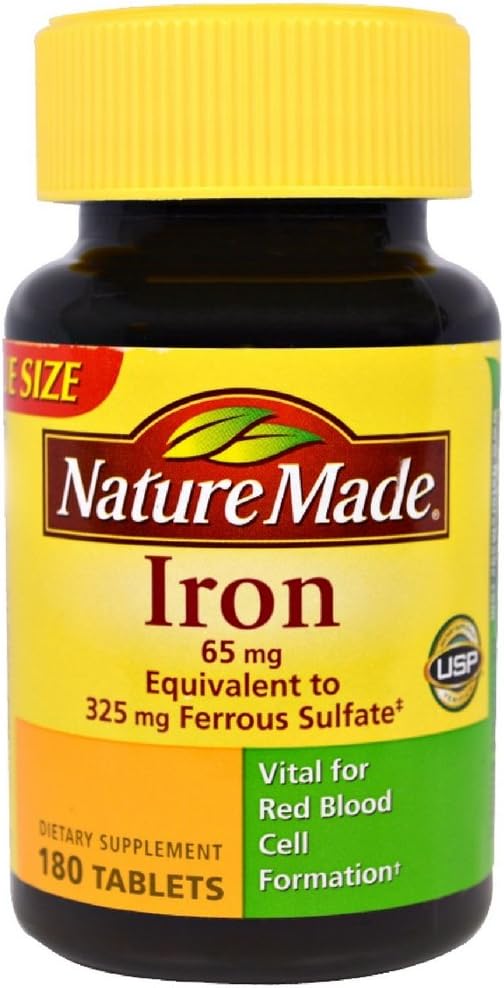 Nature Made Iron 65 mg Tablets 180 ea (Pakning med 3)