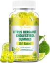 Sugar Free Citrus Bergamot Gummies for Sund Kolesterol - Alle naturlige kosttilskud 25: 1 Uddrag af italiensk Bergamot tillæg for høj Kolesterol støtte sund Anti- Aging Sugar- Free Vegan