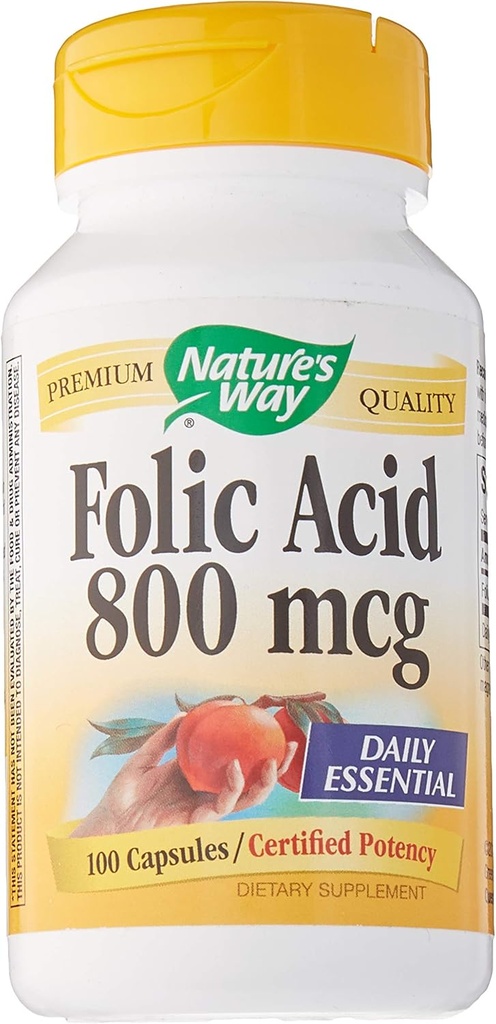 Naturens måde folinsyre - 800 mcg - 100 kapsler, 100 greve