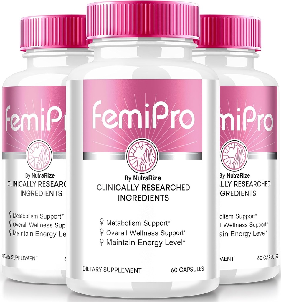 NutraRize (3 Pack) FemiPro kapsler, Premium Formel for urinvarme støtte, All- Natural Supplement til kontrol og samlet sundhed, Femi Pro Anmeldelser (180 Kapsler)