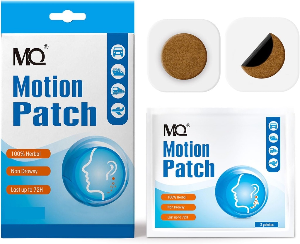 MQ Motion Syge Patch, 40 Greve, Ikke Drowsy Sea Sygdom Patches Bag Øre for Cruise Ship Travel, Vandtæt bil syge Patches Hurtig skuespil & lang sidste 72H