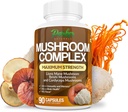 Parker Naturals Mushroom Complex Kapsler, Premium Lions Mane, Cordyceps og Reishi Mushroom Supplement, Maksimal styrke Organic Mushrooms Supplement, 90 Kapsler