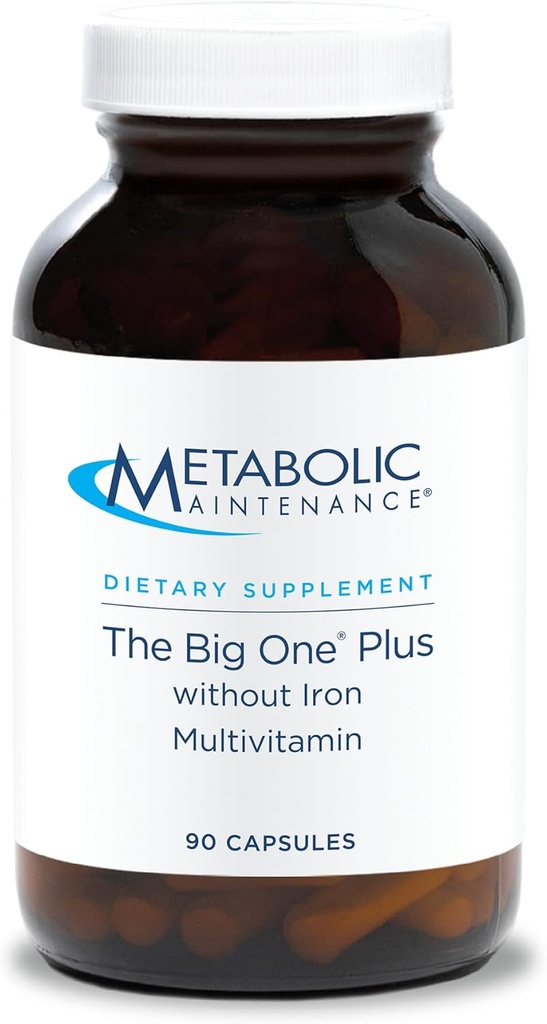 Metabolisk vedligeholdelse Den store Plus Multivitamin uden jern - Jernfri Multivitamin til kvinder & mænd med vitamin A, C, mineral, Metyleret B-kompleks, og 2000 IE D3- 90 kapsler