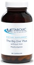 Metabolisk vedligeholdelse Den store Plus Multivitamin uden jern - Jernfri Multivitamin til kvinder & mænd med vitamin A, C, mineral, Metyleret B-kompleks, og 2000 IE D3- 90 kapsler