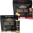 HRDWRK Electrolyte Pakker til Hydration Variety Bundle med Magnesium, Kaliumnatrium, BCAA og Glutamin, Note 124; Keto Electrolytes Powder med ingen sukker, Unflavored & Fruit Blast (60 Tæl)