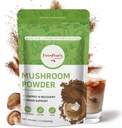 GREENPEOPLE Mushroom Powder Mushroom Supplement - 10-1- svampe Lions Mane Pulver med Reishi / Cordyceps / Chaga / Tyrkiet Tail / Maitake / Kompleks for kognitiv funktion & immunforsvar 78 Servere