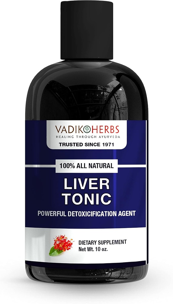 Lever Tonic af Vadik Herbs Mea124; Ayurvedic Liquid Drikke til sund leverpleje (10oz) Measures 124; Skibe fra Californien, USA ~ Testet og importeret for sikkerhed og renhed ~ Trusted Brand siden 1971