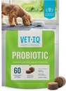 VetIQ Probiotisk supplement til hunde, fordøjelsesstøtte til hunde, Nourishes Gut Bacteria og understøtter tarmfunktion, Hickory Smoke Flavor, Lavet i USA, 60 Greve