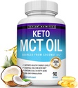 Toplux Keto MCT oliekapsler - 3000mg Natural Pure Coconut Oil Extract Pills, Kilde til energi, Let at Digest for mænd kvinder, 90 Softgel, Supplement