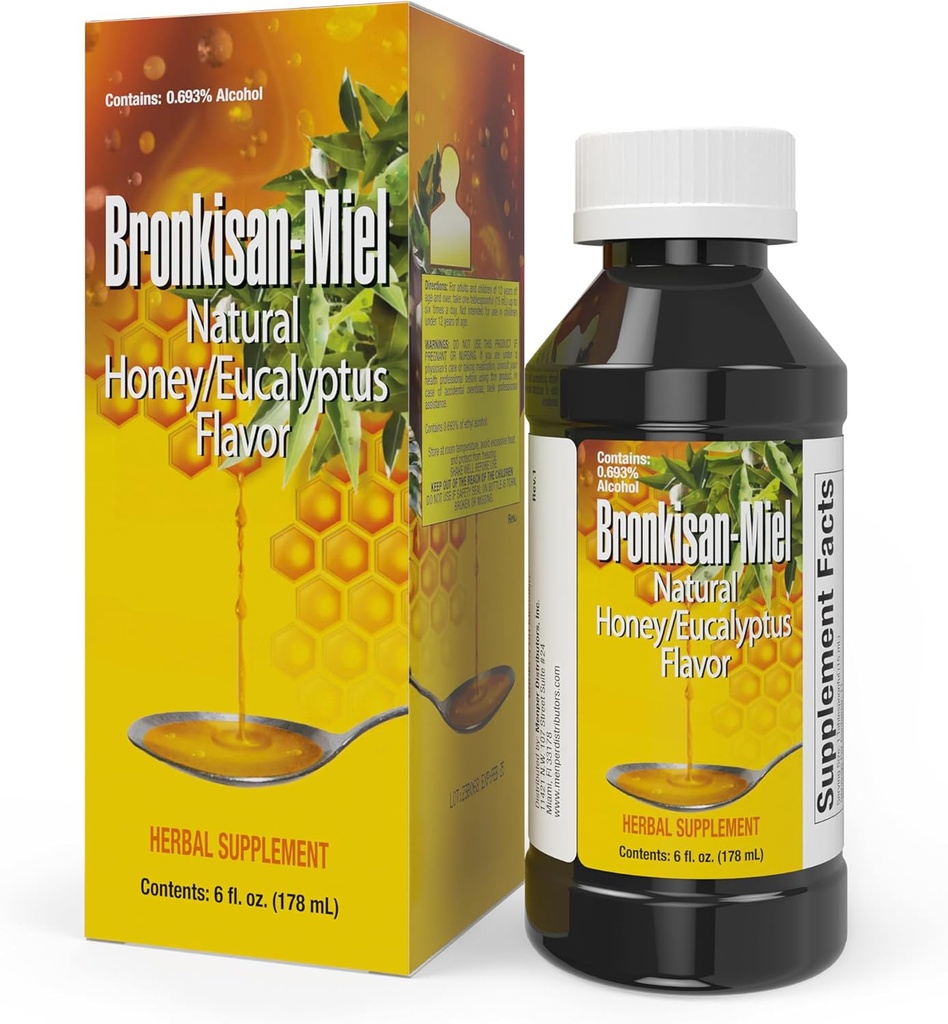 Hoste Relief, Lindrende, Vedvarende Komfort, Natural Honey / Eucalyptus Flavor (6 Fl Oz / pakning med 1)