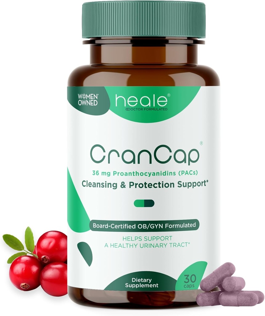Cranberry pills - Urinary Tract Health Cranberry Supplement - 36 mg Potent PAC - Ikke GMO, Vegan, Gluten Free - af Heale - 30 kapsler