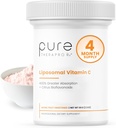 Pure Therapro Rx Liposomal C-vitamin pulver, Patenteret PureWay Vegan C-vitamin supplement, understøtter sund aldring, immunfunktion & kollagen formering, non-GMO, Made in the USA (66g, 120 Servere)