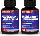 Magnesium L- Threonin kapsler, Magnesium Threonin supplement, 1900 mg Magnesium L- Threonin, Non GMO, Gluten Free - 240 Veg kapsler