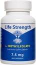 L- Methylfolat 7, 5 MG, optimeret og højaktivt bioaktivt methylfolat, 5- MTHF tillæg for mad og immunforsvar, Natural Diet supplement for energi, non-GMO & gluten- fri, 90 kapsler