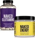 NAKED Vegan Energizing Muscle Recovery Bundle Unflavored Energy og 240 L- Glutamin kapsler, 1000 mg