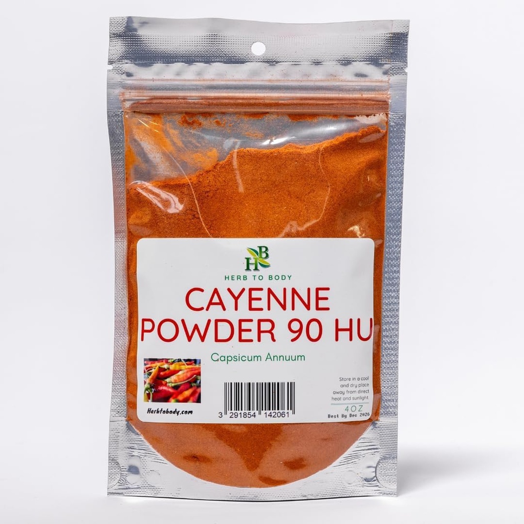 Herb To Body Cayenne Powder 90 HU | Capsicum Annuum | Wildcrafted | 4oz