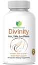 Guddommelighed Hår, Hud og negle 60 Kapsler 5000 mcg Biotin P- amino Benzoic Acid, Horsetail ekstrakt, Fo- Ti, Bambus ekstrakt, Stikkende nælde, Kinesisk Peony, Spirulina, Saw palmetto