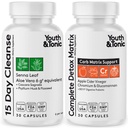 Unge & Tonic Colon Cleanser & Detox for tab af affald, Breaking The Plateau, Bloating. 60 piller til rengøring med Senna Leaf, Apple Cider Vinciale, Glucomannan og mere