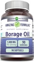Amazing Formulas Borage Oil Supplement: 124; 2000 Mg Per Serving: 124; Softgels: 124; Non- GMO: 124; Gluten- fri: 124; Made in USA (1 Pack, 90 Count)