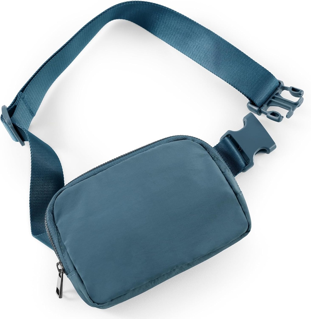 ODODOS Unisex Mini Belt taske med justerbar rem Lille Fanny Pack til træning kørende vandreture, Blå