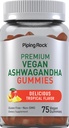 Piping Rock Ashwagandha Gummies Supplement 124; 75 Grev 124; for kvinder og mænd 124; Tropical Artival