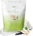 TRU Kosttilskud Plantebaseret Protein Powder, BCAA, EAA, 20g Vegan Brown Rice & Pea Protein, 100 kalorier, 27 Vitamin, Ingen kunstige Artiskokker 25 Servering (Vanilla)