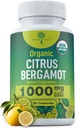 Organic Citrus Bergamot Supplement - Kun USDA, Kardiolog Formuleret med 200 + videnskabelige undersøgelser -1000mg - Patenteret ekstrakt, hjerte, Cholesterol, & Lipid - Italiensk Bergamot High Polyphenols 60caps