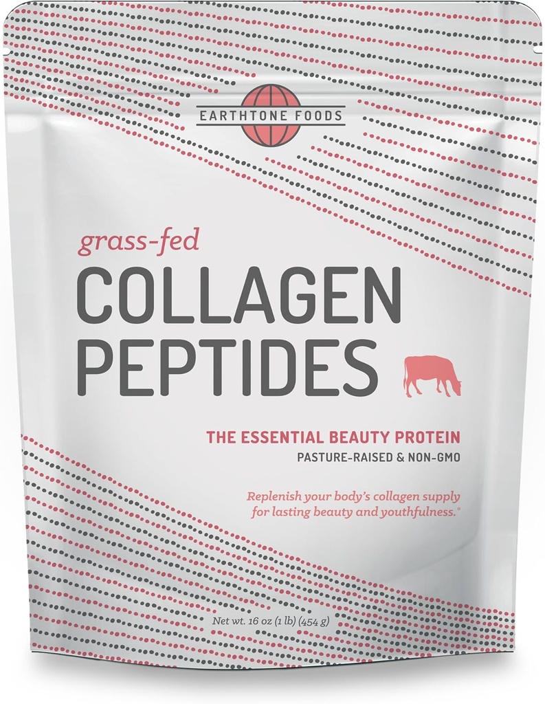 EARTHTONE Collagen Peptider Powder Name 124; Paleo- Friendly Hydrolyzed Grass- Fed Non- GMO Protein, 16 oz