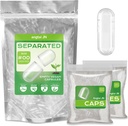 Empty Capsules Size 00 Separated Vegan Pill Caps Plant Based Clear (1,000 Caps+1,000 Bodies) Gluten Free, Non-GMO, Halal Certified Filling Kit for Vegetarian DIY Your Own Supplements