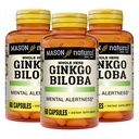 MASON NATURAL Ginkgo Biloba, 3 måneders levering, hjælper med at forbedre mental alerness & Support Optimal hjerne funktion, 60 kapsler (3 Pack)