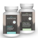 Mountain Peak Nutritionals Adrenal B Complex & Ultra High Multivitamin Combo Pack - Vitamin, Multi- Mineral, & Adaptogen Support - B Vitaminer, Probiotika, & Essential Nutrients - 90 & 180 Vegetar Ca