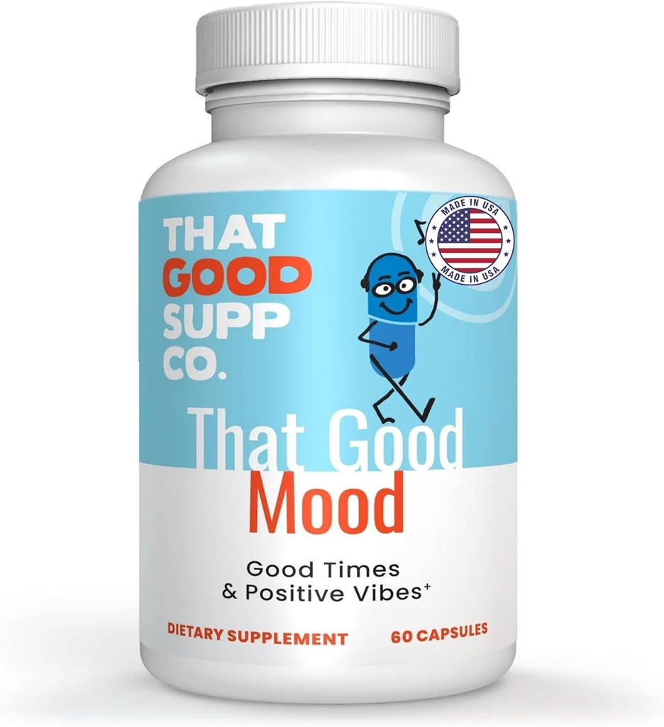 That Good Supp Co - That Good Mood Support for Women & Men - Mood Booster, Understøtter med stress Relief & Cognitive Well Being - Vitamin B12, 5-HTP, Ashwagandha Root, GABA - Made in USA