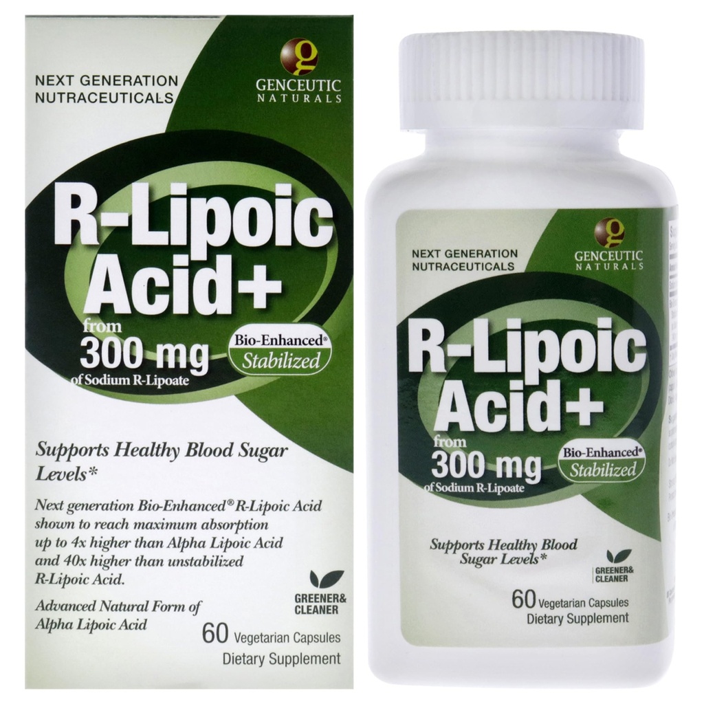 Genceutic Naturals R- Lipoic Acid Kosttilskud: 124; vegetar: 124; Vegan: 124; Gluten: fri