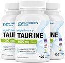 Puregen Labs Taurine 1000mg [High Potency] Total 360 Veg Capsules | No Harmful Additives | Non-GMO, NO Gluten and Dairy, Supports Heart Health and Muscle Recovery | Made in USA