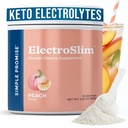 Simple Lov ElectroSlim - sukkerfri Keto Electrolytes Powder - Ingen sukker formel for daglig energistøtte og hydrering, Lavnatrium Organic Electrolytes Powder, 30 Servere, Peach Flavor