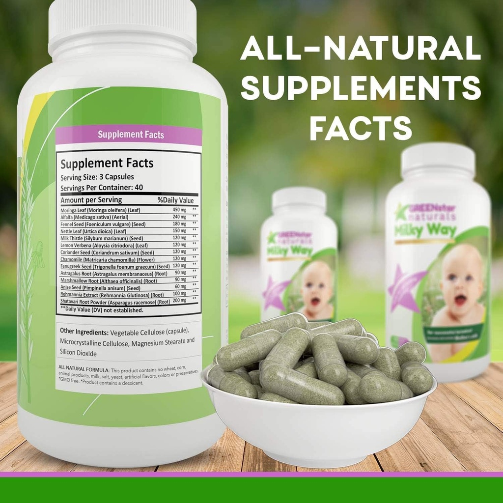 Amning Supplement Amning Støtte til øget brystmælk, Amning Supplement Kapsler med mælk tidsel Økologisk Bukkehorn Frø, Breastmilk Postnatal Vitamin til mødre.