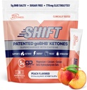 Ægte Ketoner BHB Eksogene Ketoner Drink Mix Pakninger Keto Elektrolytes Powder Pakninger Ingen Sukker med 4 Main Fastende Elektrolyter Plus Hydrerende Patenteret Keto BHB - 30 Greve Peach Koffein