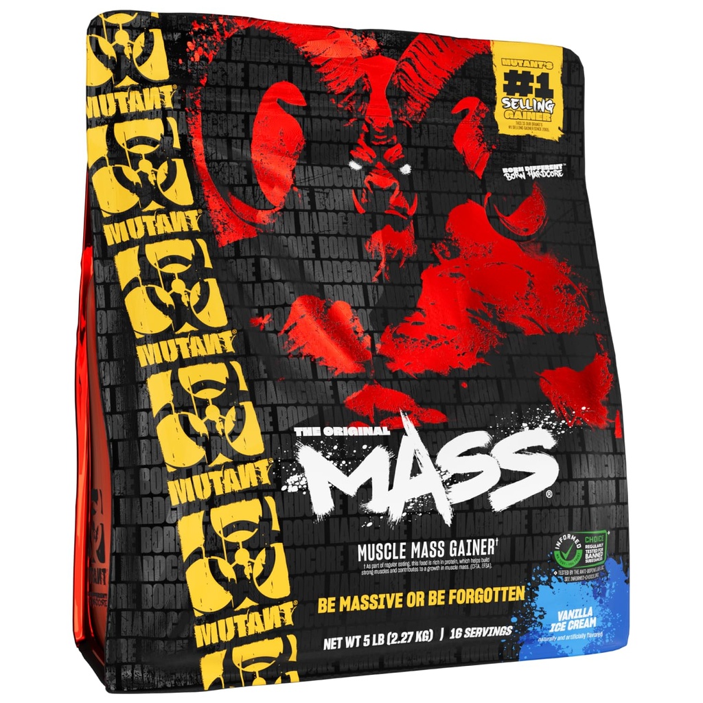 Mutant Mass Note 124; Vægt Mass Gainer Protein Powder - høj kalorie Protein Powder for Muscular Mass - Vanilla Ice Cream - 5 Pund