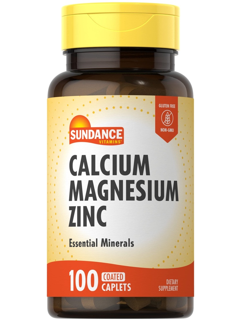 Sundance Calcium Magnesium Zink- 124; 100 kapsler - 124; Essential Mineral Supplement - 124; Vegetar, Non- GMO, og Gluten Free Formel