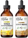 Wild & Organic Maca Ashwagandha Tinktur 4 fl oz & Lions Mane Tinktur 4 fl oz
