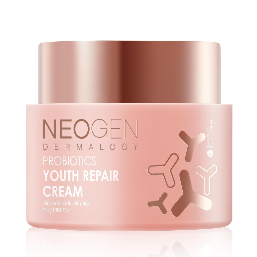 [K- skønhed] Neogen Dermalogy Probiotika Unge Reparation Skin Cream Face Lotion w / Superprobiotika, Collagen & 11 Peptider Skin Repair Cream 1.76 oz